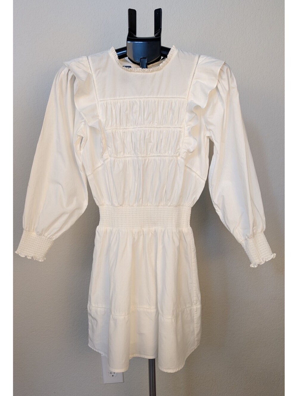 Cottagecore Rails Faren White Ruffle Smocked Mini Dress XS NWOT